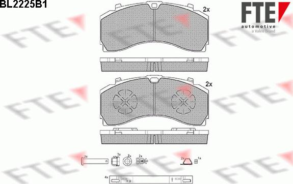 FTE 9500010 - Гальмівні колодки, дискові гальма autozip.com.ua