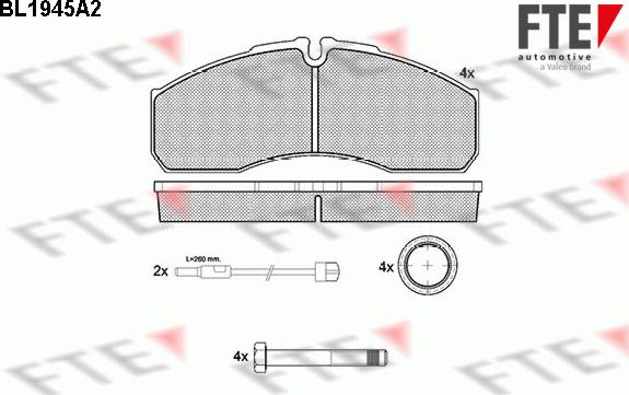 FTE 9500012 - Гальмівні колодки, дискові гальма autozip.com.ua