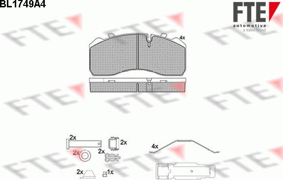 FTE 9500030 - Гальмівні колодки, дискові гальма autozip.com.ua