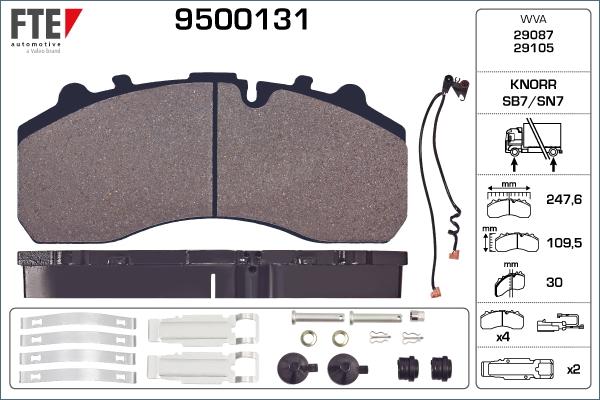 FTE 9500131 - Гальмівні колодки, дискові гальма autozip.com.ua