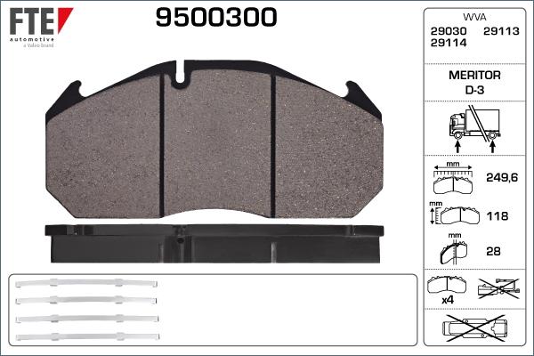 FTE 9500300 - Гальмівні колодки, дискові гальма autozip.com.ua