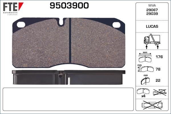 FTE 9503900 - Гальмівні колодки, дискові гальма autozip.com.ua