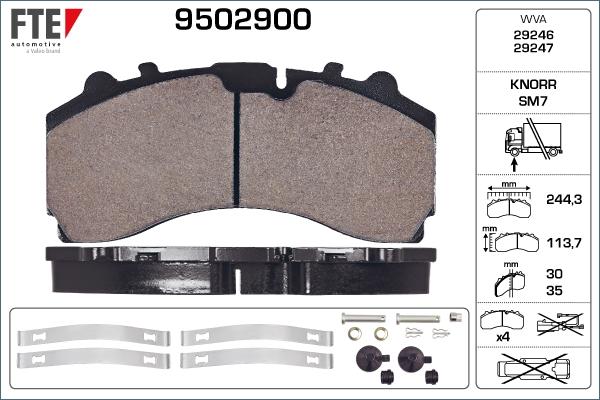 FTE 9502900 - Гальмівні колодки, дискові гальма autozip.com.ua