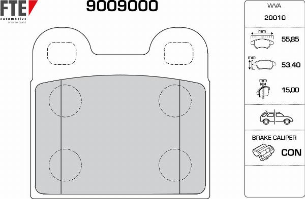 FTE 9009000 - Гальмівні колодки, дискові гальма autozip.com.ua