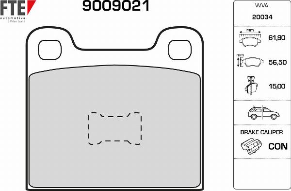 FTE 9009021 - Гальмівні колодки, дискові гальма autozip.com.ua