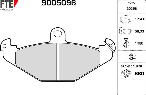 FTE 9005096 - Гальмівні колодки, дискові гальма autozip.com.ua