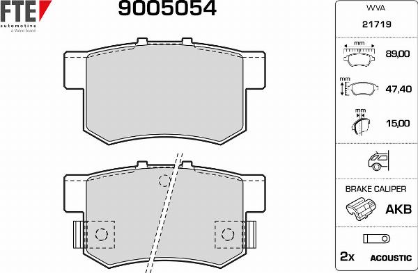 FTE 9005054 - Гальмівні колодки, дискові гальма autozip.com.ua