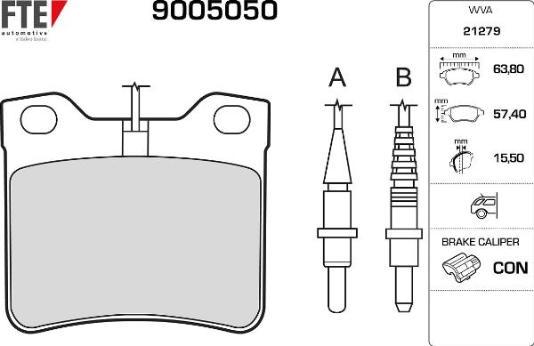 FTE 9005050 - Гальмівні колодки, дискові гальма autozip.com.ua