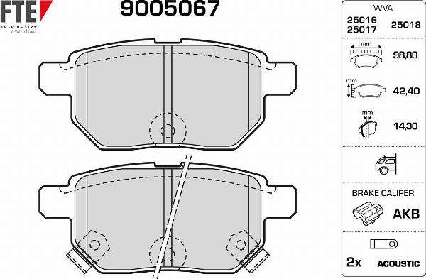 FTE 9005067 - Гальмівні колодки, дискові гальма autozip.com.ua