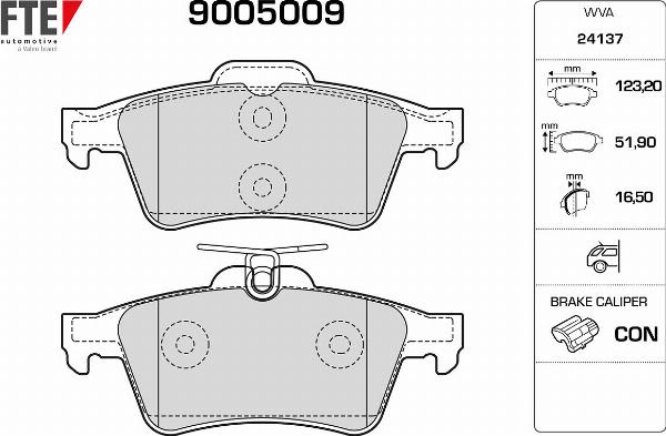 FTE 9005009 - Гальмівні колодки, дискові гальма autozip.com.ua