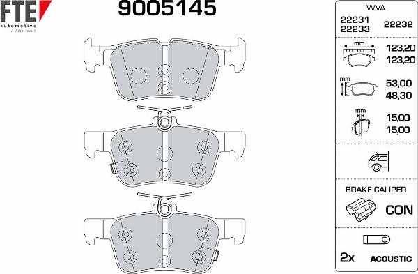 FTE 9005145 - Гальмівні колодки, дискові гальма autozip.com.ua
