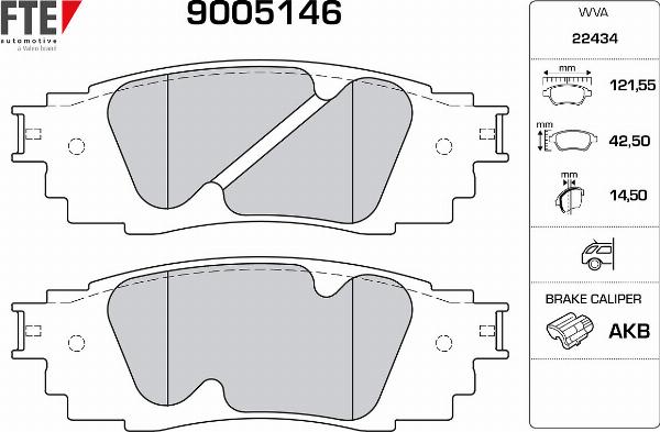 FTE 9005146 - Гальмівні колодки, дискові гальма autozip.com.ua
