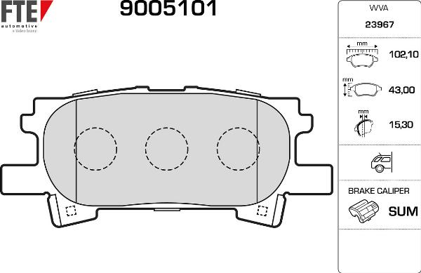 FTE 9005101 - Гальмівні колодки, дискові гальма autozip.com.ua