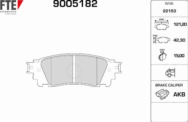 FTE 9005182 - Гальмівні колодки, дискові гальма autozip.com.ua