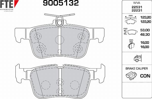 FTE 9005132 - Гальмівні колодки, дискові гальма autozip.com.ua