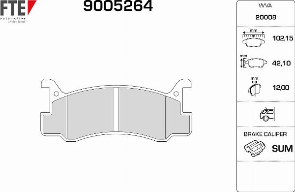 FTE 9005264 - Гальмівні колодки, дискові гальма autozip.com.ua