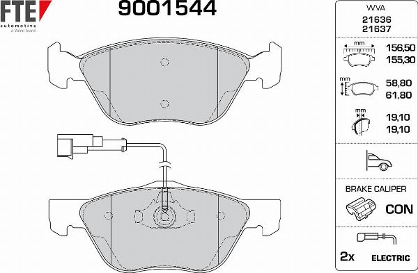FTE 9001544 - Гальмівні колодки, дискові гальма autozip.com.ua