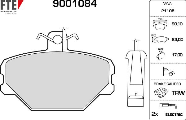 FTE 9001084 - Гальмівні колодки, дискові гальма autozip.com.ua