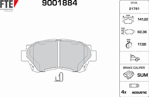 FTE 9001884 - Гальмівні колодки, дискові гальма autozip.com.ua