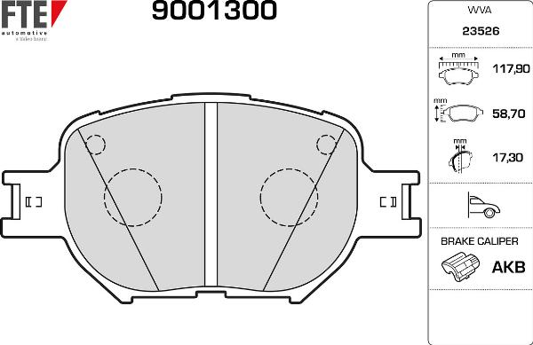 FTE 9001300 - Гальмівні колодки, дискові гальма autozip.com.ua