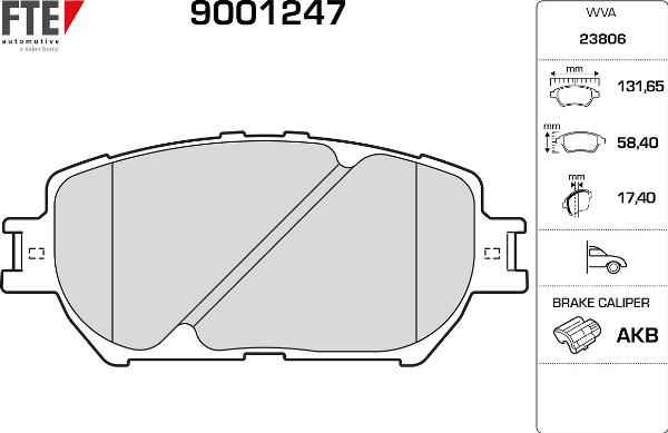 FTE 9001247 - Гальмівні колодки, дискові гальма autozip.com.ua