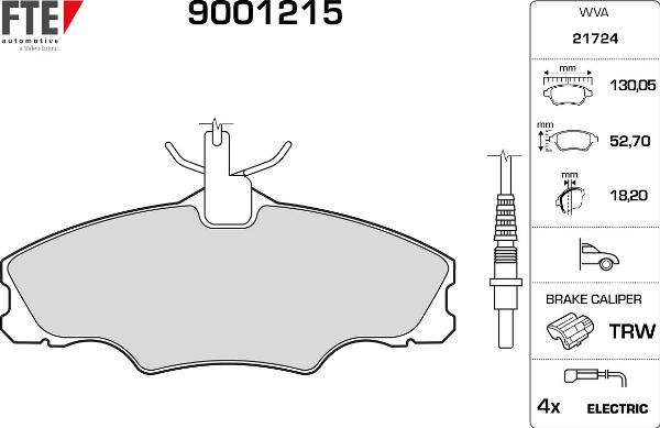 FTE 9001215 - Гальмівні колодки, дискові гальма autozip.com.ua