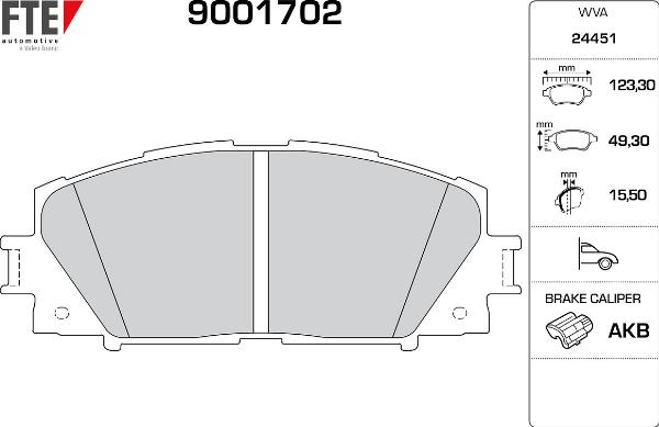 FTE 9001702 - Гальмівні колодки, дискові гальма autozip.com.ua