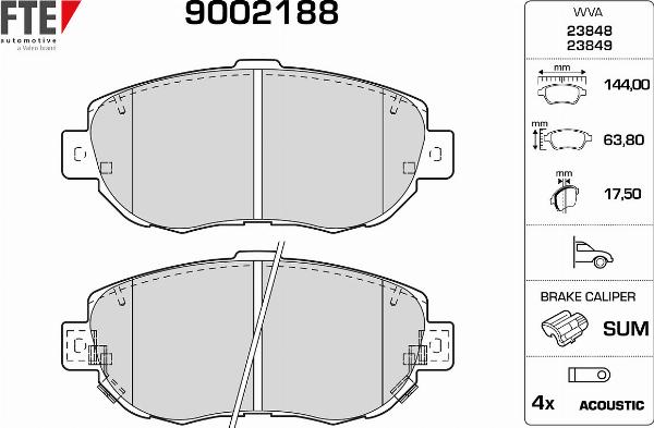 FTE 9002188 - Гальмівні колодки, дискові гальма autozip.com.ua