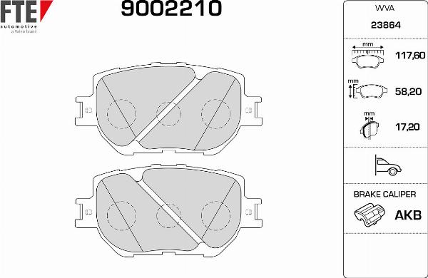 FTE 9002210 - Гальмівні колодки, дискові гальма autozip.com.ua