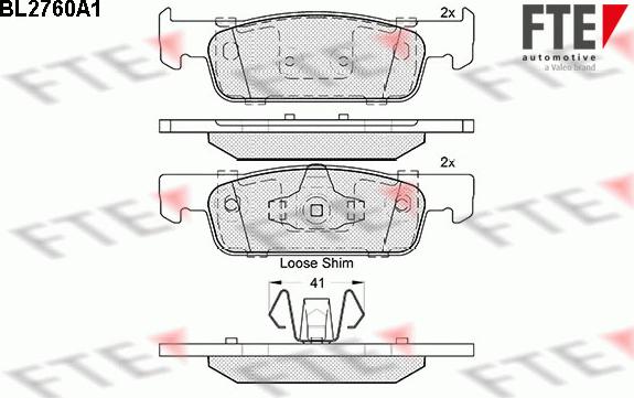 FTE BL2760A1 - Гальмівні колодки, дискові гальма autozip.com.ua