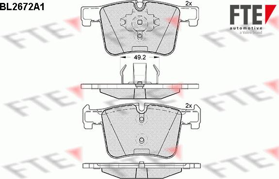 FTE BL2672A1 - Гальмівні колодки, дискові гальма autozip.com.ua