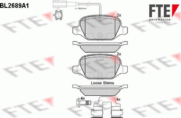 FTE BL2689A1 - Гальмівні колодки, дискові гальма autozip.com.ua