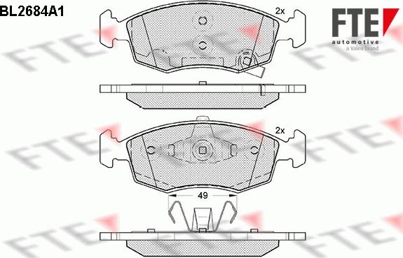 FTE BL2684A1 - Гальмівні колодки, дискові гальма autozip.com.ua