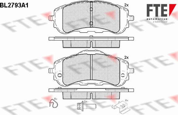 FTE 9010986 - Гальмівні колодки, дискові гальма autozip.com.ua