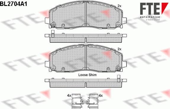 FTE 9010930 - Гальмівні колодки, дискові гальма autozip.com.ua