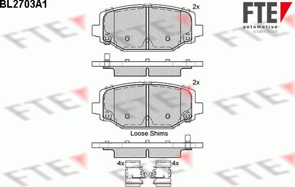 FTE BL2703A1 - Гальмівні колодки, дискові гальма autozip.com.ua