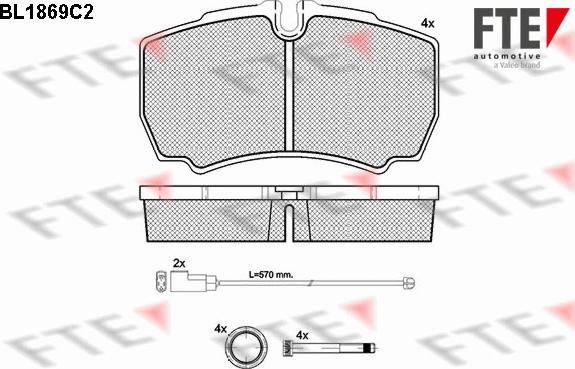 FTE BL1869C2 - Гальмівні колодки, дискові гальма autozip.com.ua