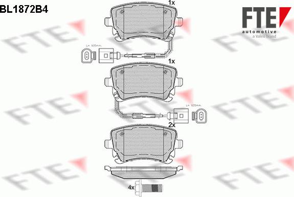 FTE BL1872B4 - Гальмівні колодки, дискові гальма autozip.com.ua