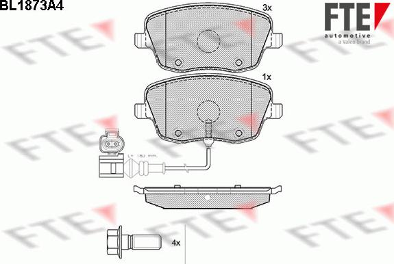 FTE BL1873A4 - Гальмівні колодки, дискові гальма autozip.com.ua