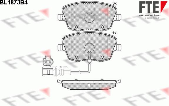 FTE BL1873B4 - Гальмівні колодки, дискові гальма autozip.com.ua