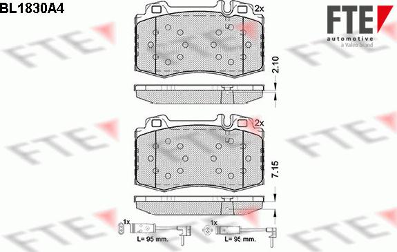 FTE 9010409 - Гальмівні колодки, дискові гальма autozip.com.ua