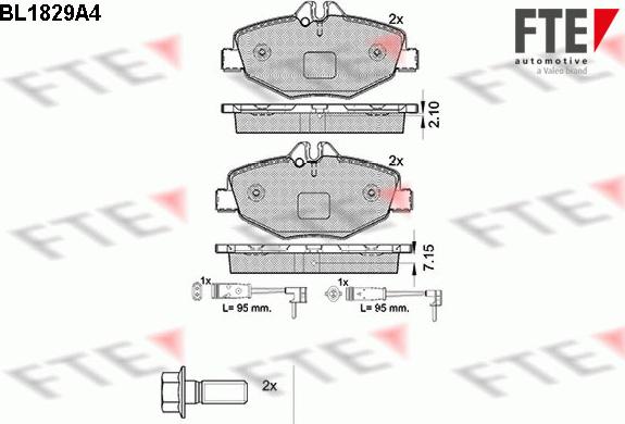 FTE BL1829A4 - Гальмівні колодки, дискові гальма autozip.com.ua