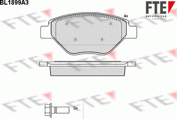 FTE BL1899A3 - Гальмівні колодки, дискові гальма autozip.com.ua