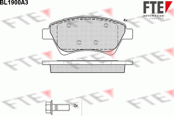 FTE BL1900A3 - Гальмівні колодки, дискові гальма autozip.com.ua