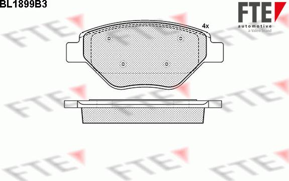 FTE BL1899B3 - Гальмівні колодки, дискові гальма autozip.com.ua