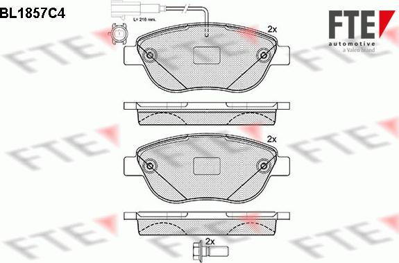 FTE BL1857C4 - Гальмівні колодки, дискові гальма autozip.com.ua