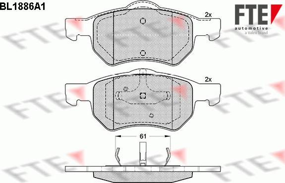 FTE 9010471 - Гальмівні колодки, дискові гальма autozip.com.ua