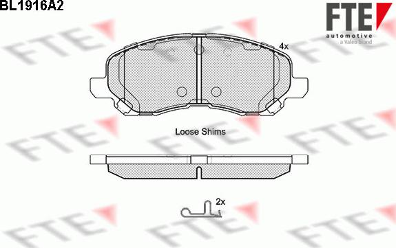 FTE 9010505 - Гальмівні колодки, дискові гальма autozip.com.ua