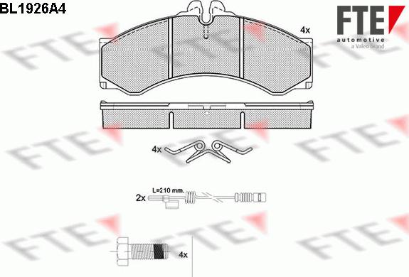 FTE 9010512 - Гальмівні колодки, дискові гальма autozip.com.ua