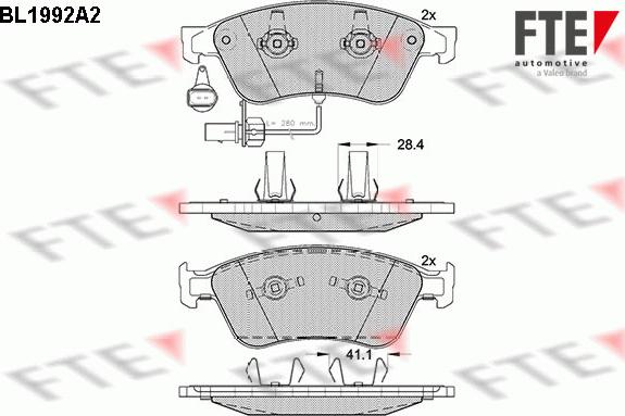 FTE BL1992A2 - Гальмівні колодки, дискові гальма autozip.com.ua